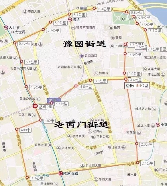 而老西门街道则位于老南市的中心,街道周边有 豫园城隍庙,文庙,小桃园