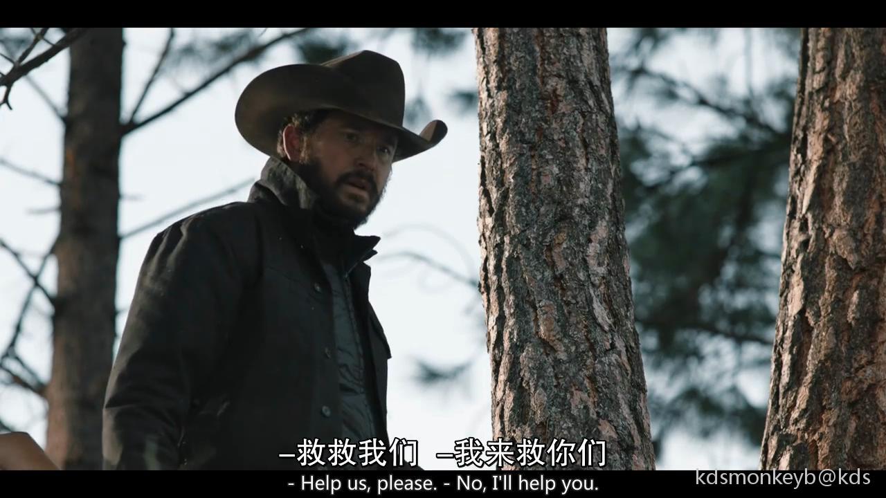 美剧《黄石》第一季第七集里面的关于中国人的两个片段.