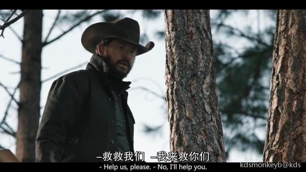 美剧《黄石》第一季第七集里面的关于中国人的两个片段.