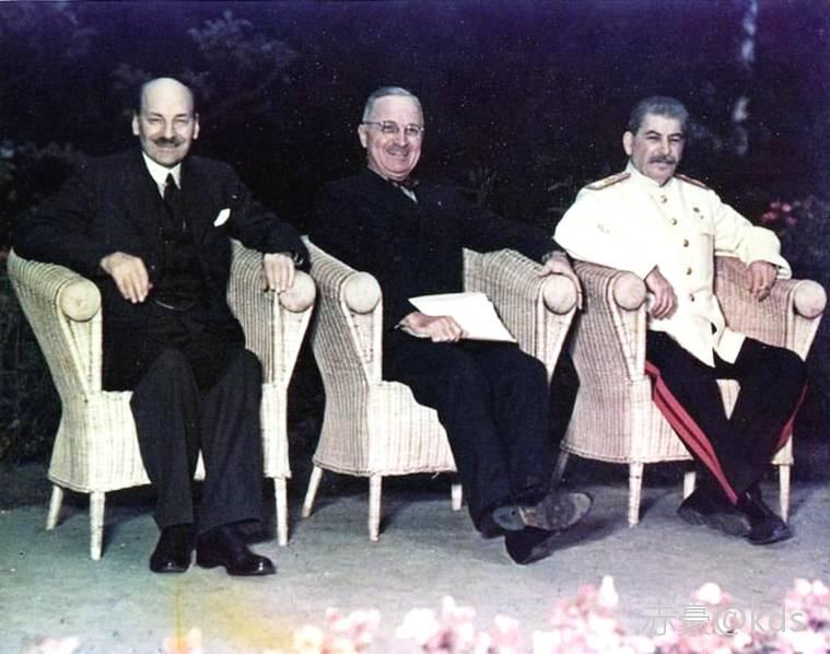 一大波罕见老照 波茨坦会议期间的斯大林,杜鲁门和丘吉尔