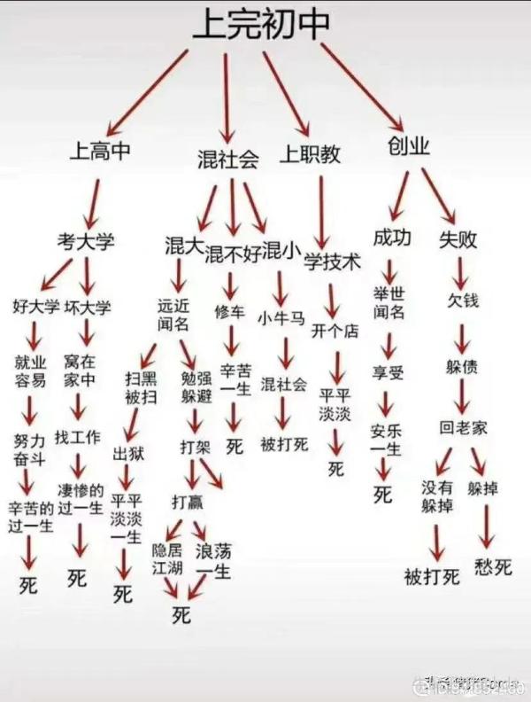 初中毕业之后是分水岭图解