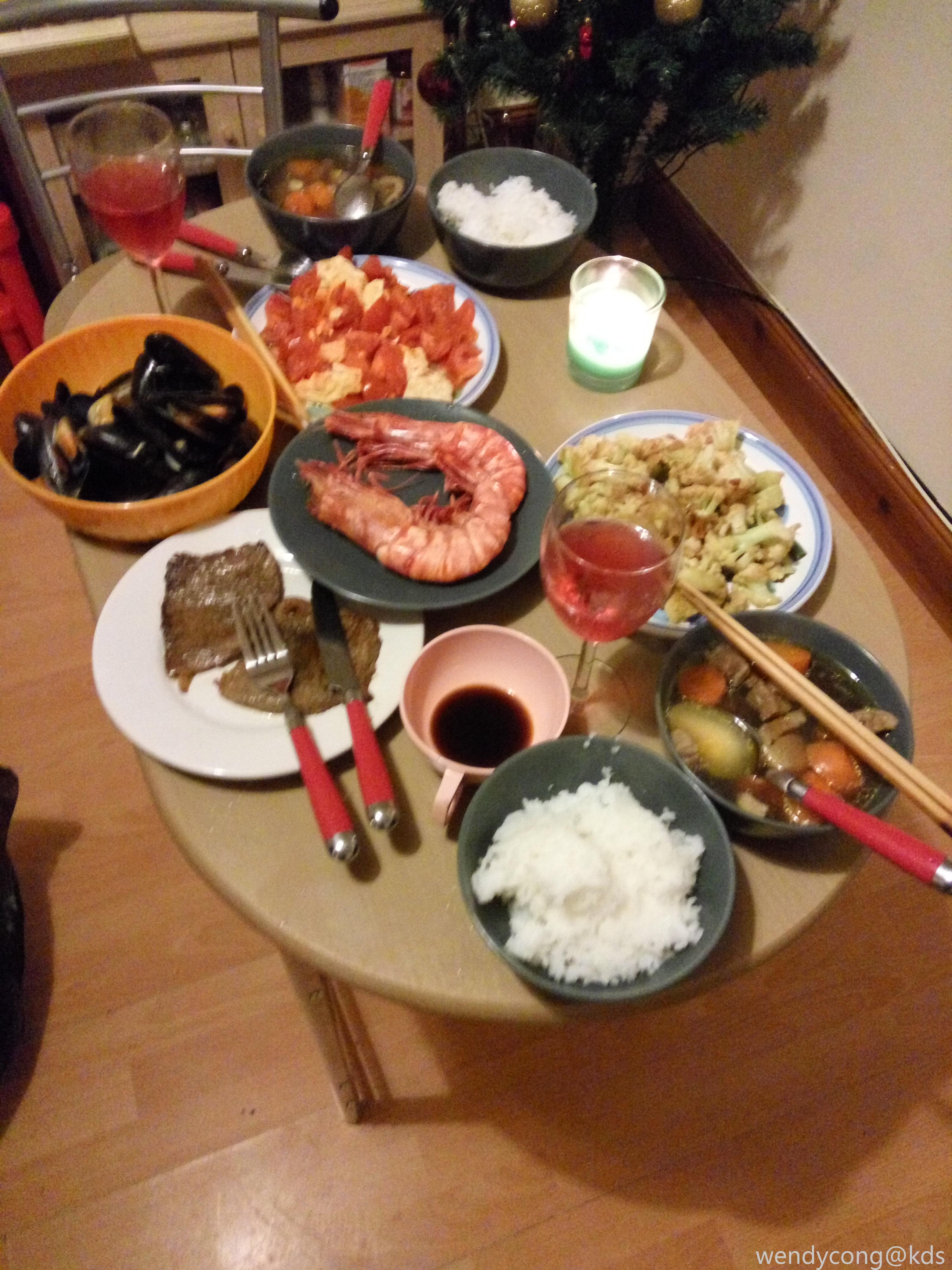 晚餐大功告成 一会开吃