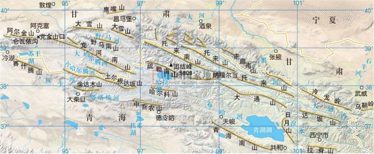 祁连山脉地图 地形图图片