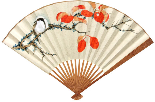 天气热了,扇扇扇子.