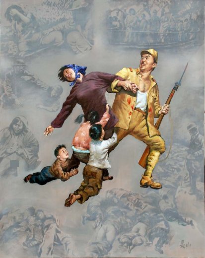 纪念南京大屠杀死难同胞的美术作品(宽带山爱国人士收集整理)