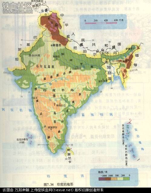 印度喜马拉雅山脉地图图片