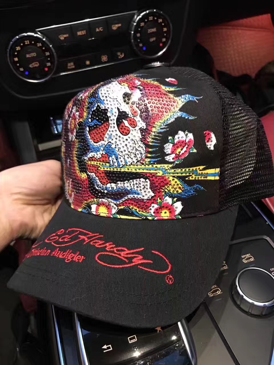 ed hardy帽子刘嘉玲的潮牌 正品保真 镶钻刺绣工艺
