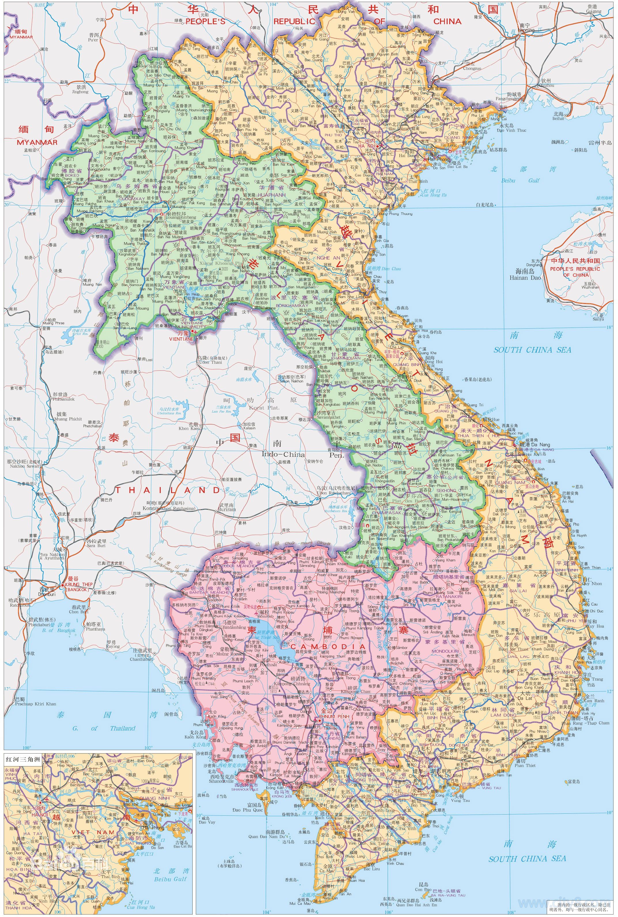 中南半岛地图高清全图图片