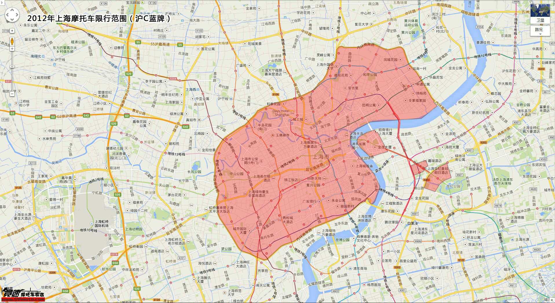 上海外牌禁摩区域地图图片