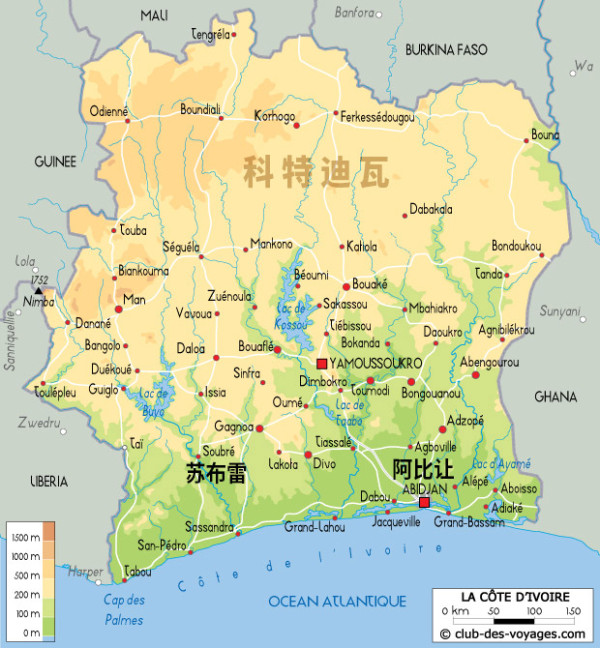 kds 宽带山 科特迪瓦及苏布雷水电站位置示意图 自六,七十年代接受