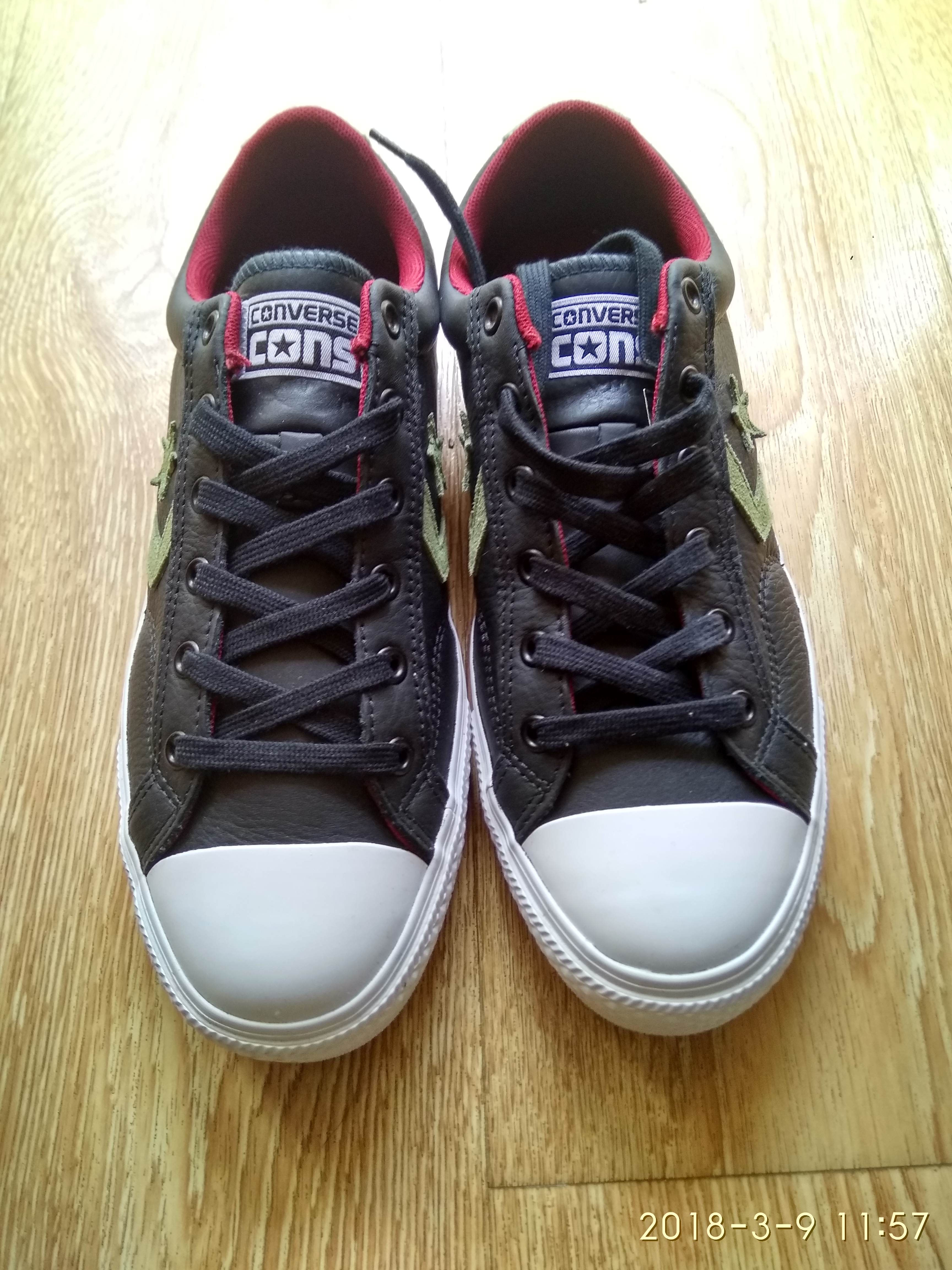 converse匡威男鞋2017冬低帮皮面星箭撞色运动休闲鞋子153762c