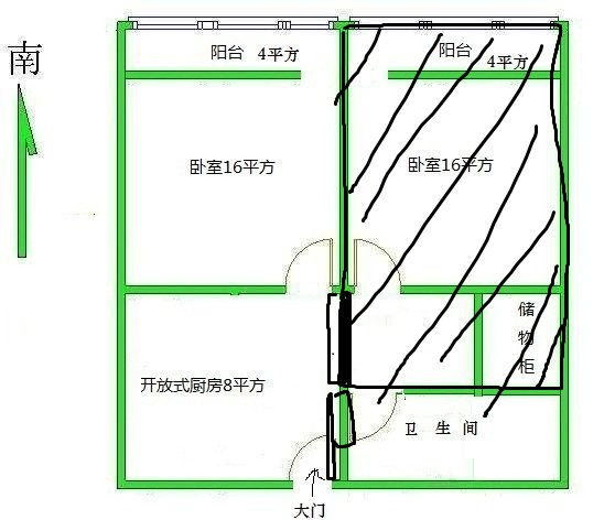 這個房間,怎麼改成2室1廳?