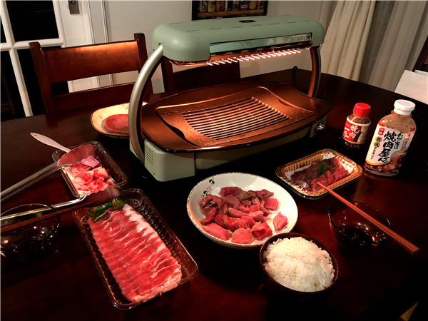 在家也可以吃烧烤~~~千石阿拉丁无烟烤肉机试用报告