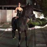 上海一女子深夜在延安路上骑马 称这是我养的