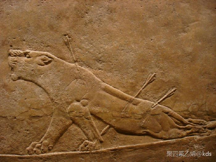 垂死的牝狮(浮雕)〔亚述〕(西元前668～前627年)