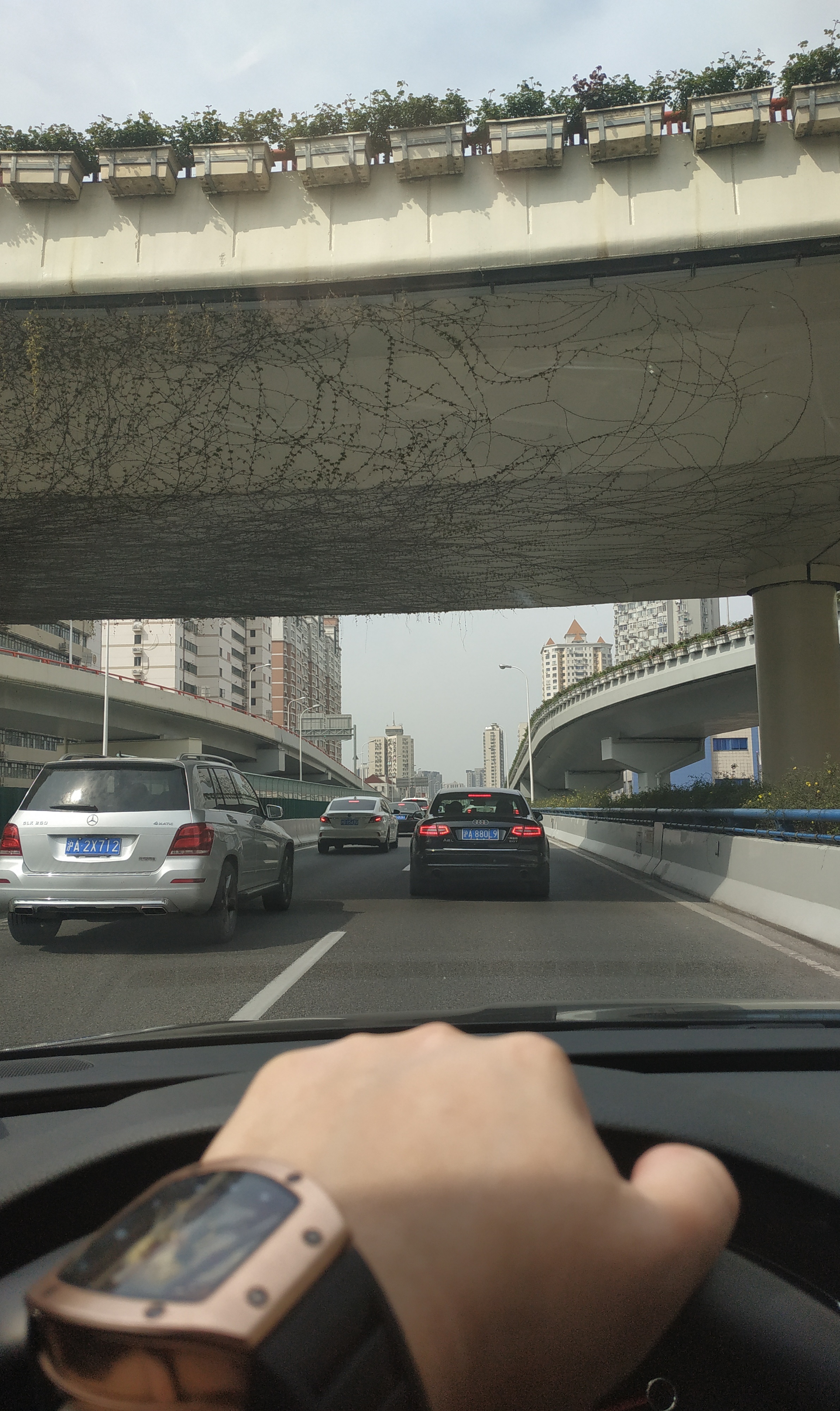 上海堵车的照片图片