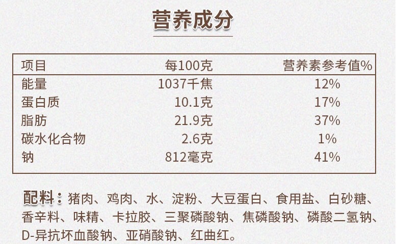 梅林午餐肉配料表