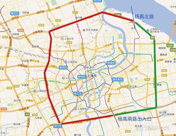 上海沪c限行区域图图片