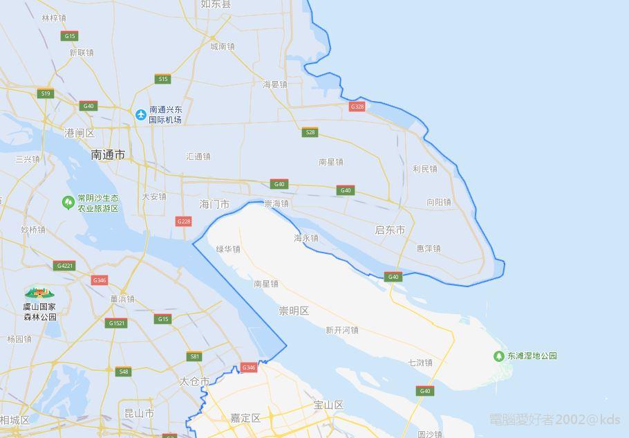崇明岛江苏部分地图图片