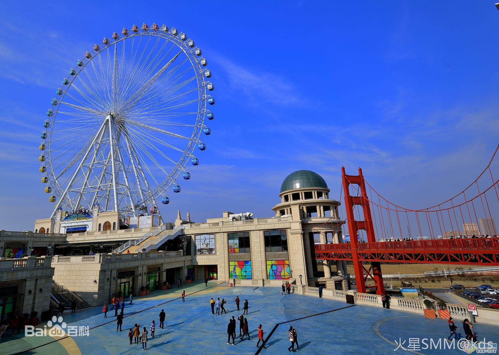 看到常州环球港,里面巨大啊,什么摩天轮,金门大桥都有