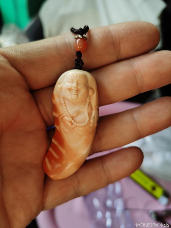 万宝螺笑口常开弥勒佛挂件明盘200