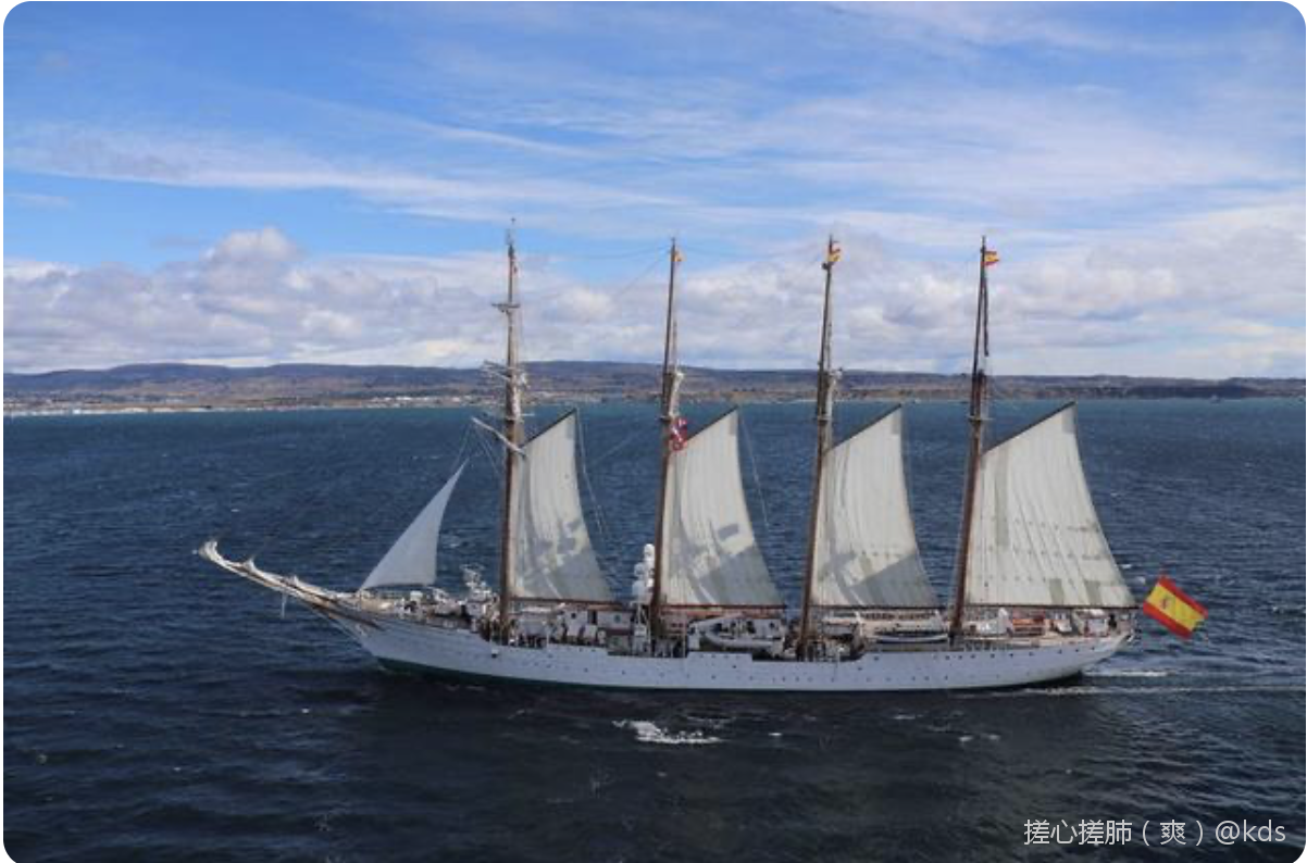 西班牙居然还在用帆船航海啊.