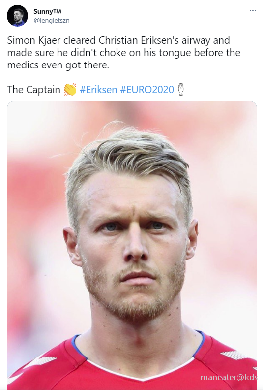 欧洲杯变成惊悚片了,丹麦球员在场上心跳停止