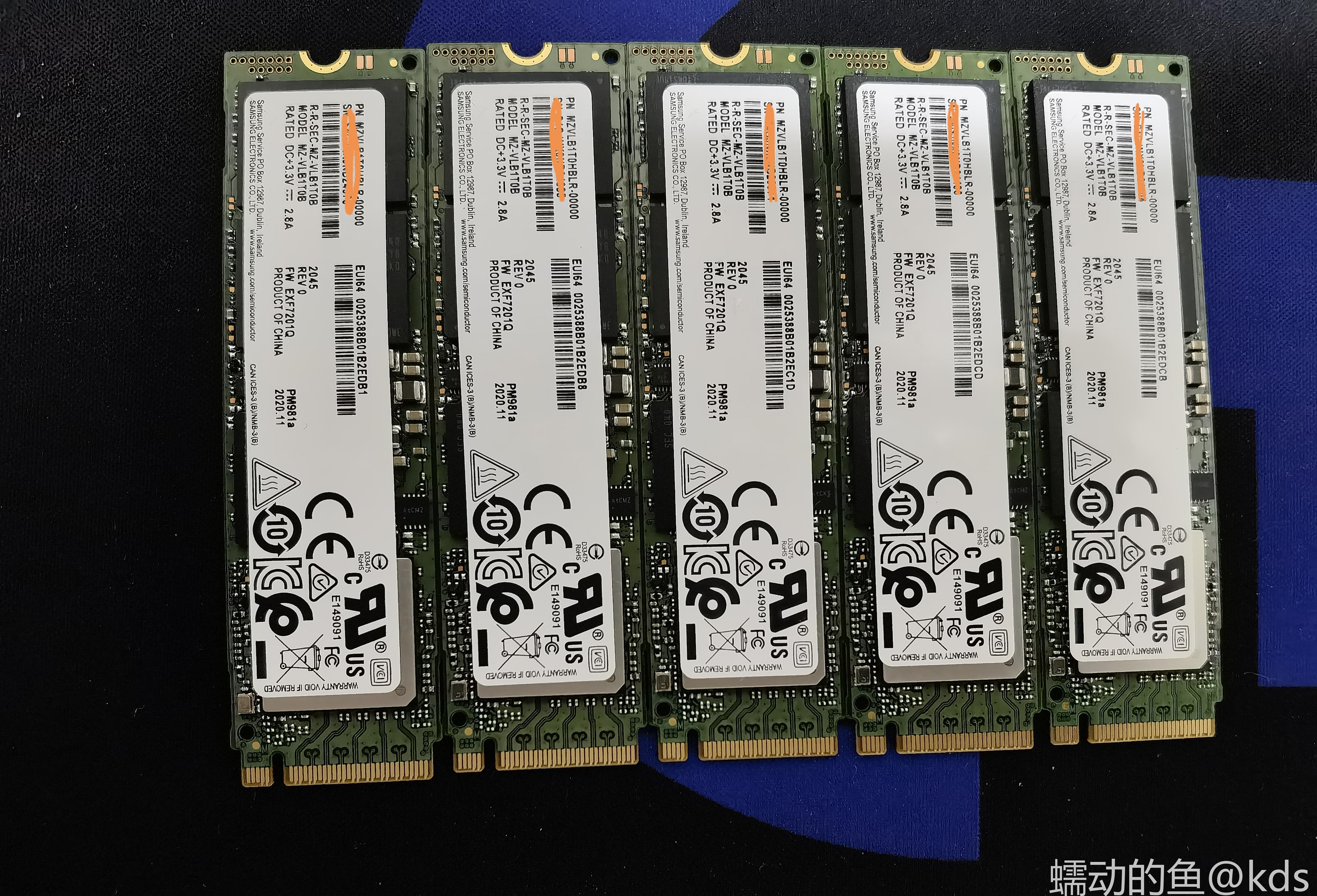 全新三星pm981a 1t 0写入!