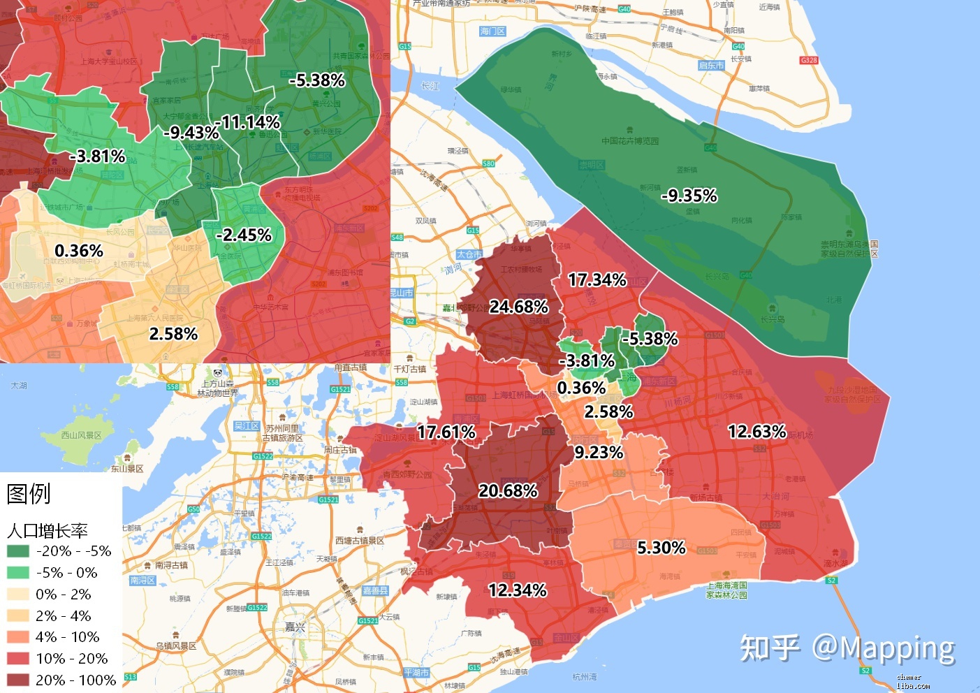 上海人口密度分布图图片