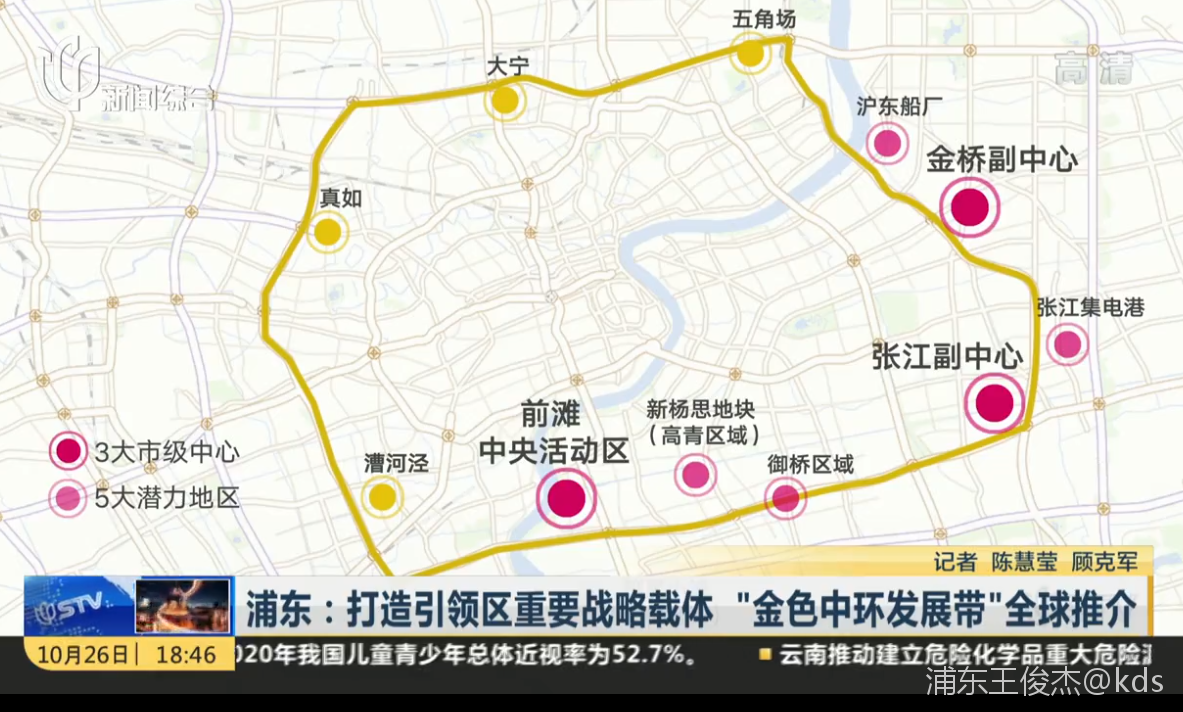 今天新闻又提到浦东金色中环发展带了